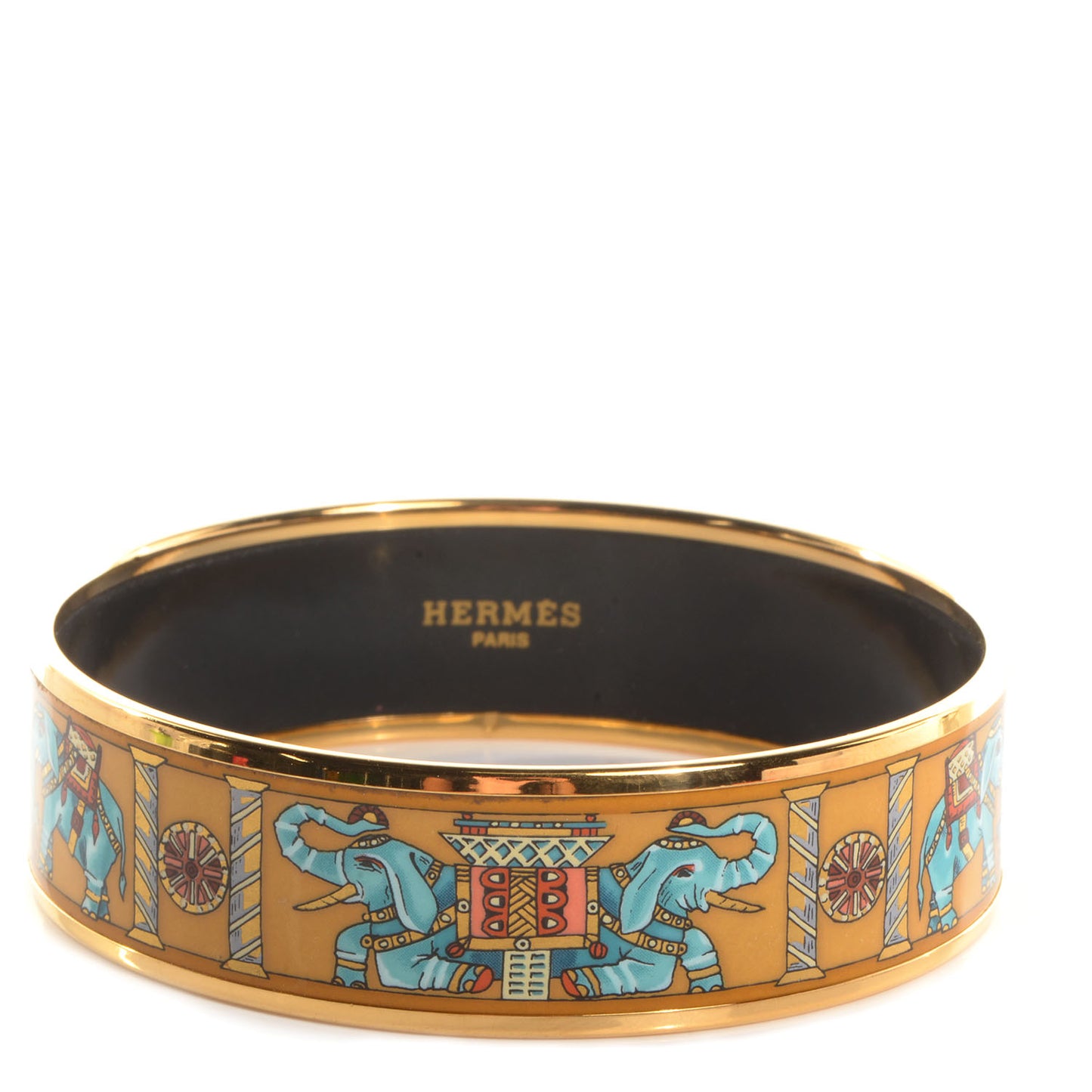 Enamel Printed Elephant Torana Wide Bracelet 70