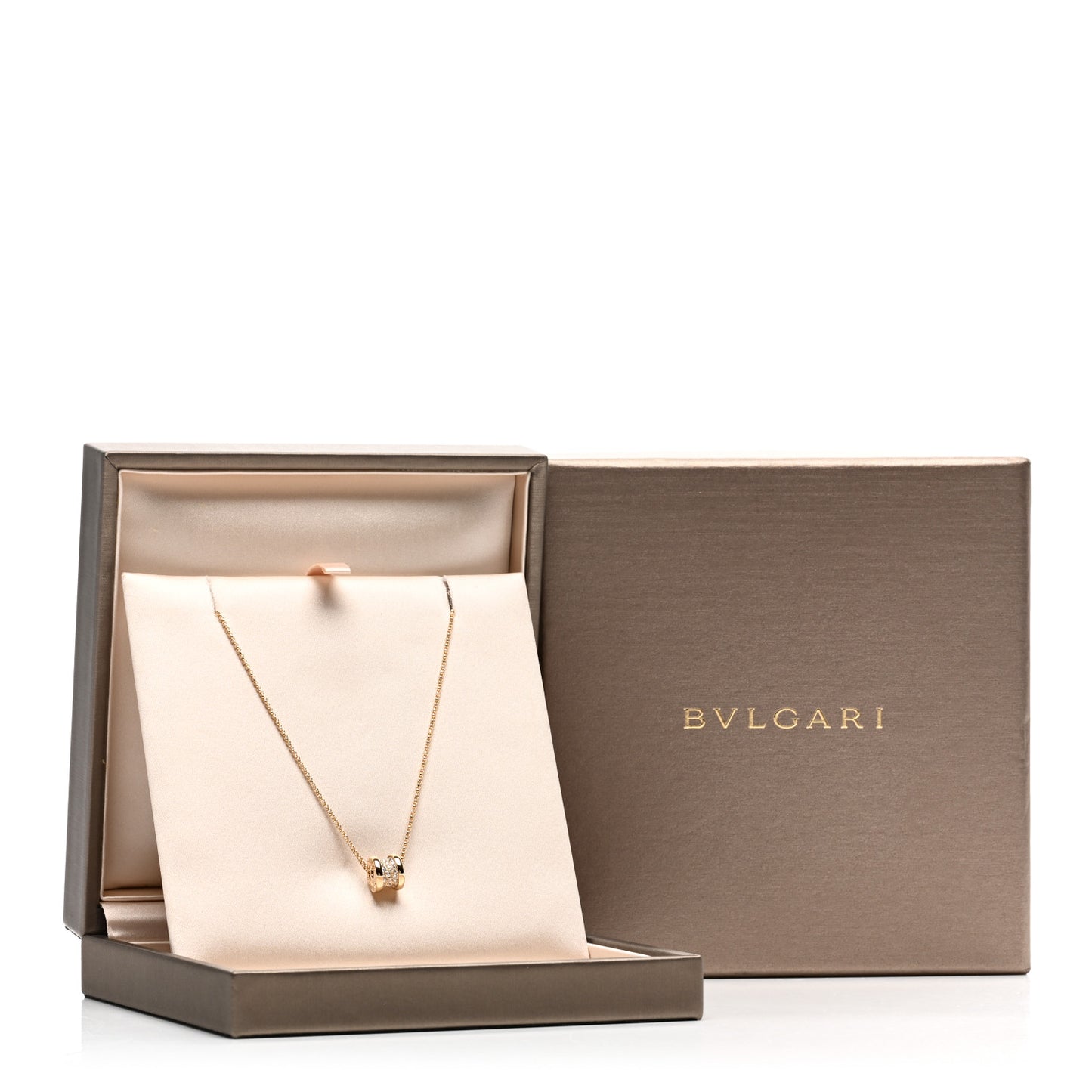 18K Yellow Gold Diamond Small B.Zero1 Pave Pendant Necklace