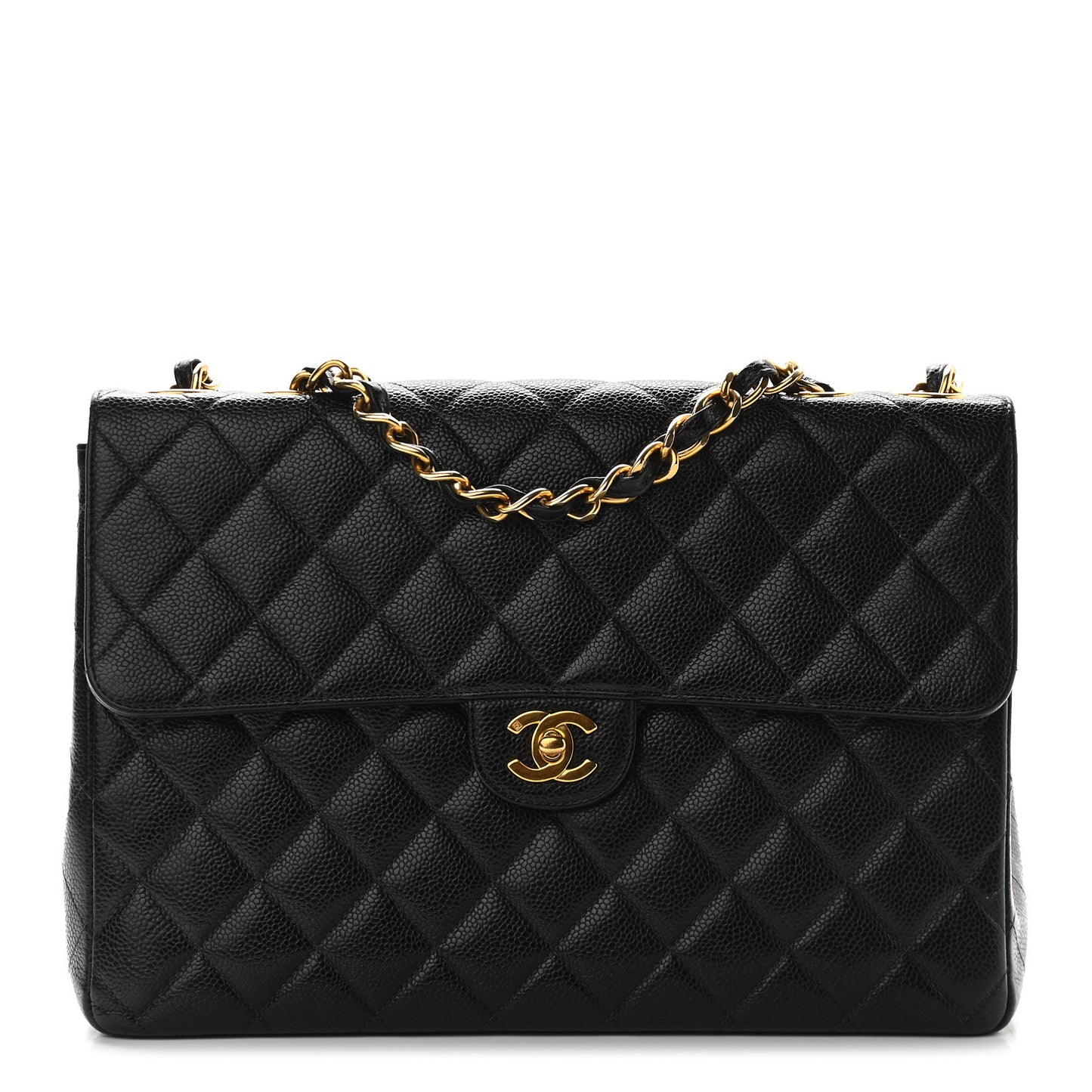 Caviar Quilted Jumbo Single Flap Black