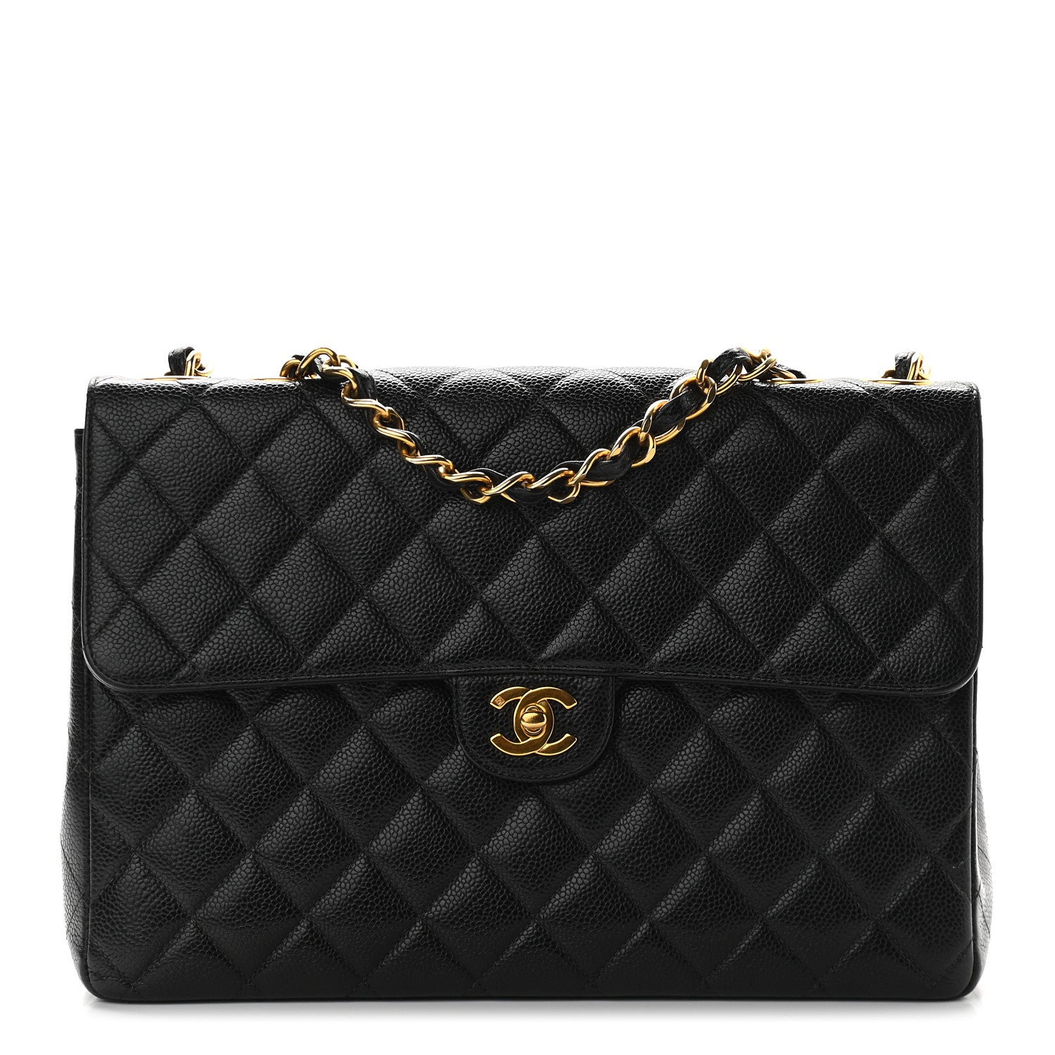 Chanel Caviar Quilted Jumbo Single Flap Black 1 of 10