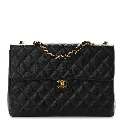 Chanel Caviar Quilted Jumbo Single Flap Black 1 of 10