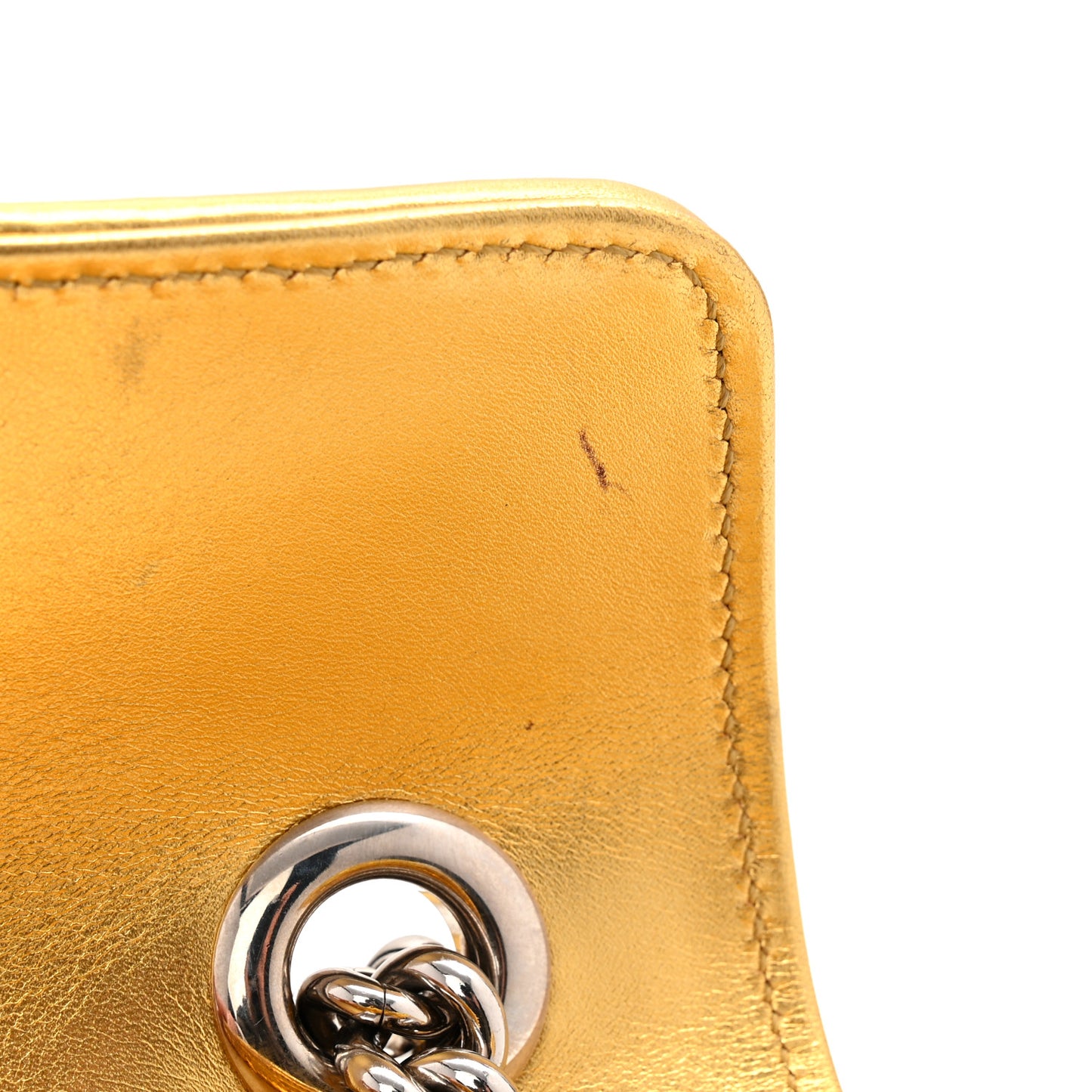 Sequin Matelasse Diagonal Mini GG Marmont Shoulder Bag Gold