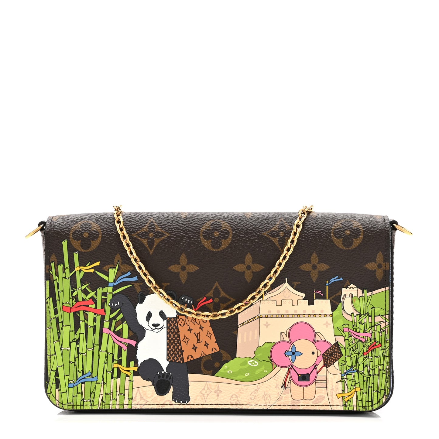 Monogram 2021 Christmas Animation China Wall Pochette Felicie Chain Wallet Blue