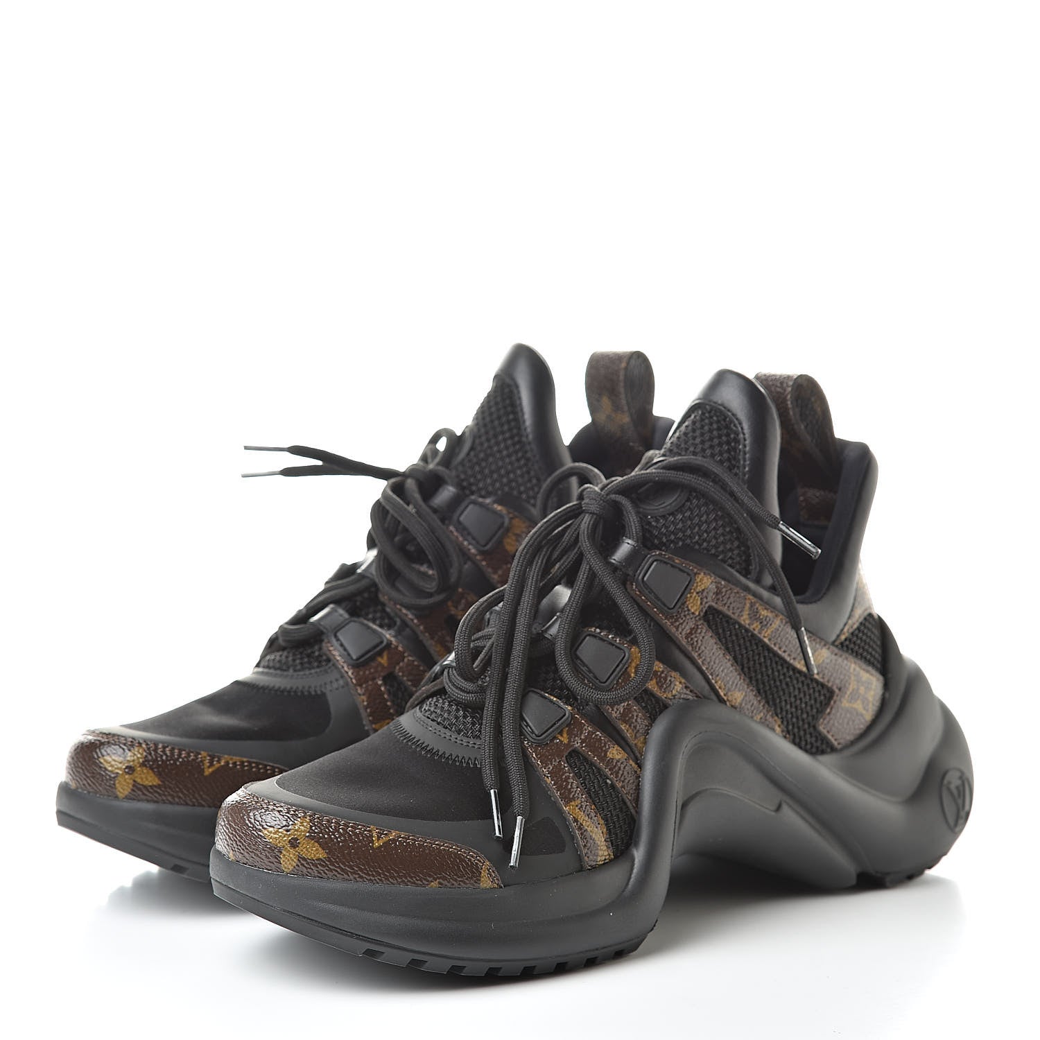Louis Vuitton Calfskin Patent Monogram LV Archlight Sneakers 38 Black 3 of 8