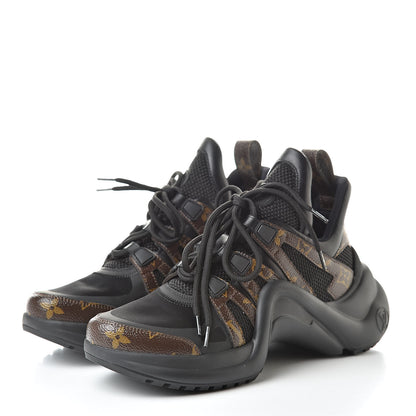 Louis Vuitton Calfskin Patent Monogram LV Archlight Sneakers 38 Black 3 of 8