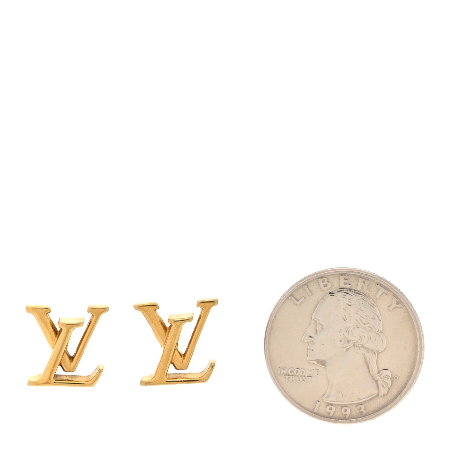 Louis Vuitton Metal LV Iconic Earrings Gold 2 of 5
