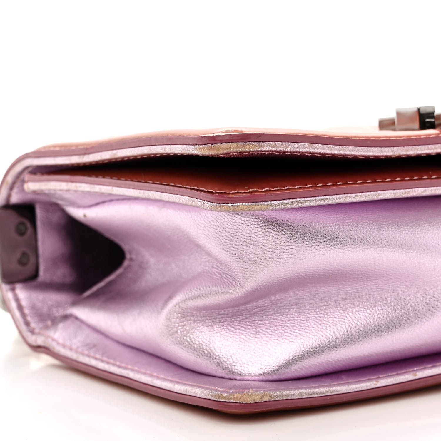 Chanel Metallic Patent Calfskin Quilted Small Boy Flap Pink 10 of 13