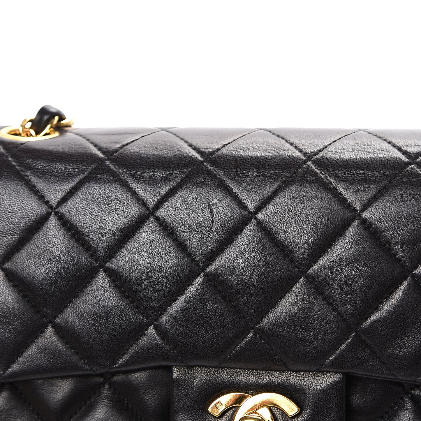 Lambskin Quilted Small Double Flap Black