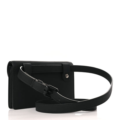Christian Dior Ultra Matte Calfskin Saddle Belt Clutch Black 3 of 10