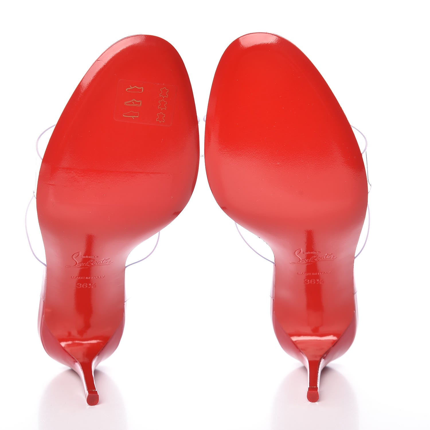 Christian Louboutin Patent PVC Just Nothing 85 Slide Sandals 36.5 Red 5 of 10