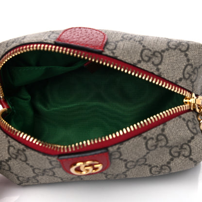 Gucci Soft GG Supreme Monogram Calfskin Small Ophidia Cosmetic Case Beige Ebony Hibiscus Red 5 of 7