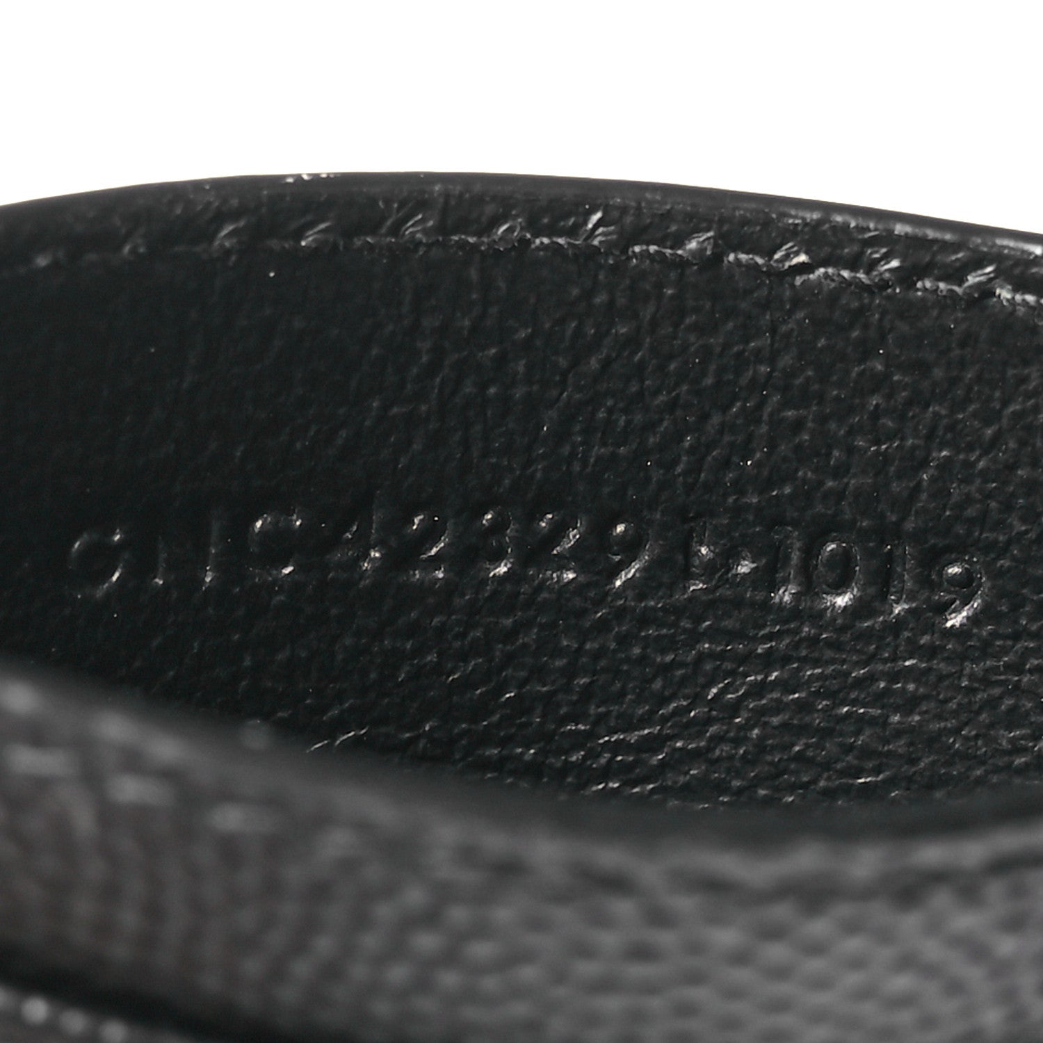 Saint Laurent Grain De Poudre Matelasse Chevron Monogram Credit Card Case Black 7 of 7
