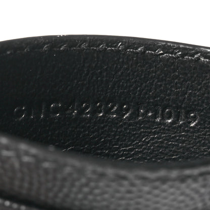 Saint Laurent Grain De Poudre Matelasse Chevron Monogram Credit Card Case Black 7 of 7