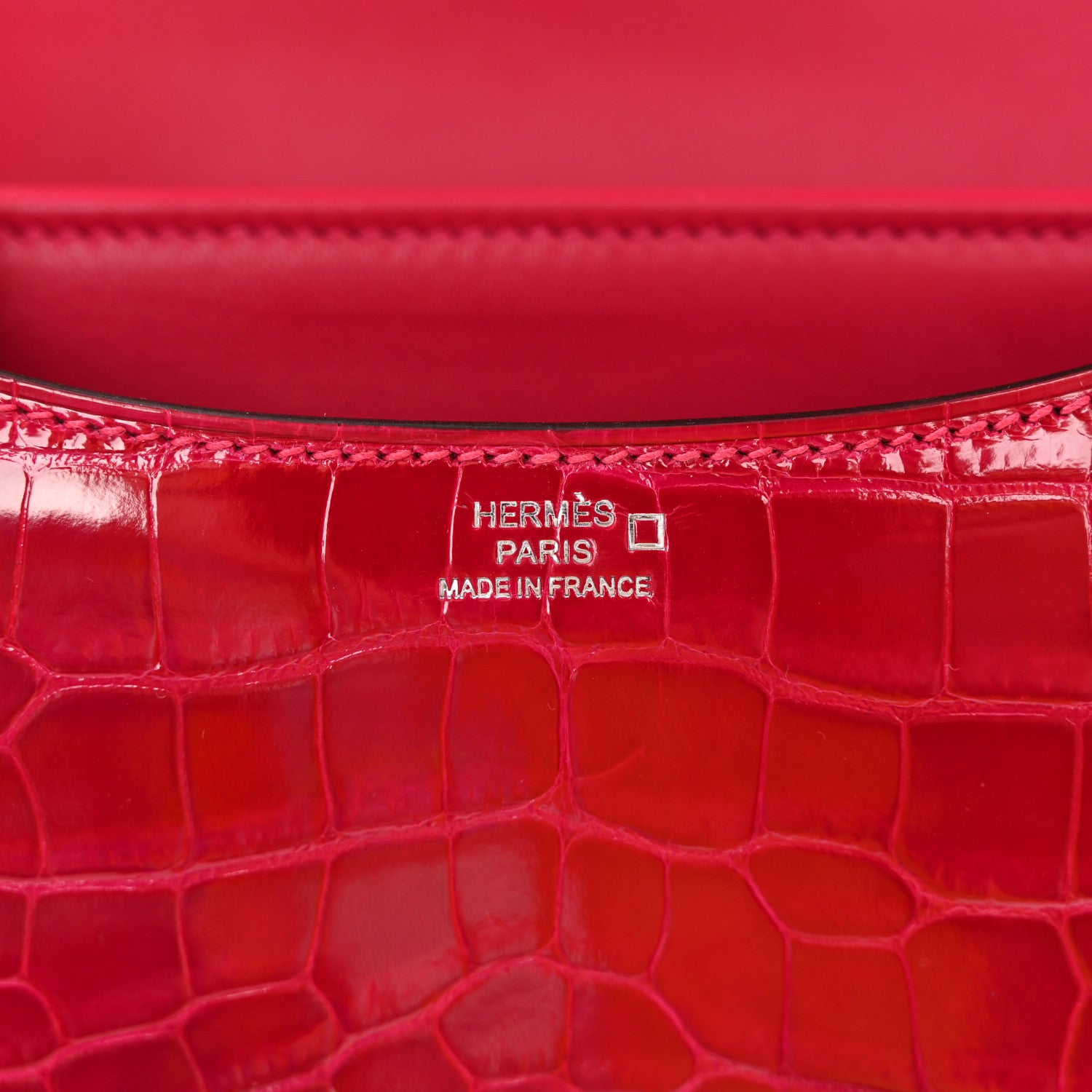 Hermes Shiny Alligator Constance 18 Rose Extreme 7 of 13