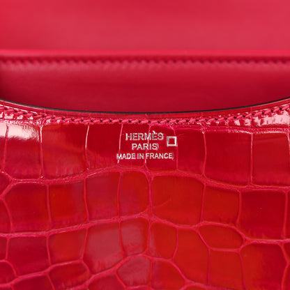 Hermes Shiny Alligator Constance 18 Rose Extreme 7 of 13