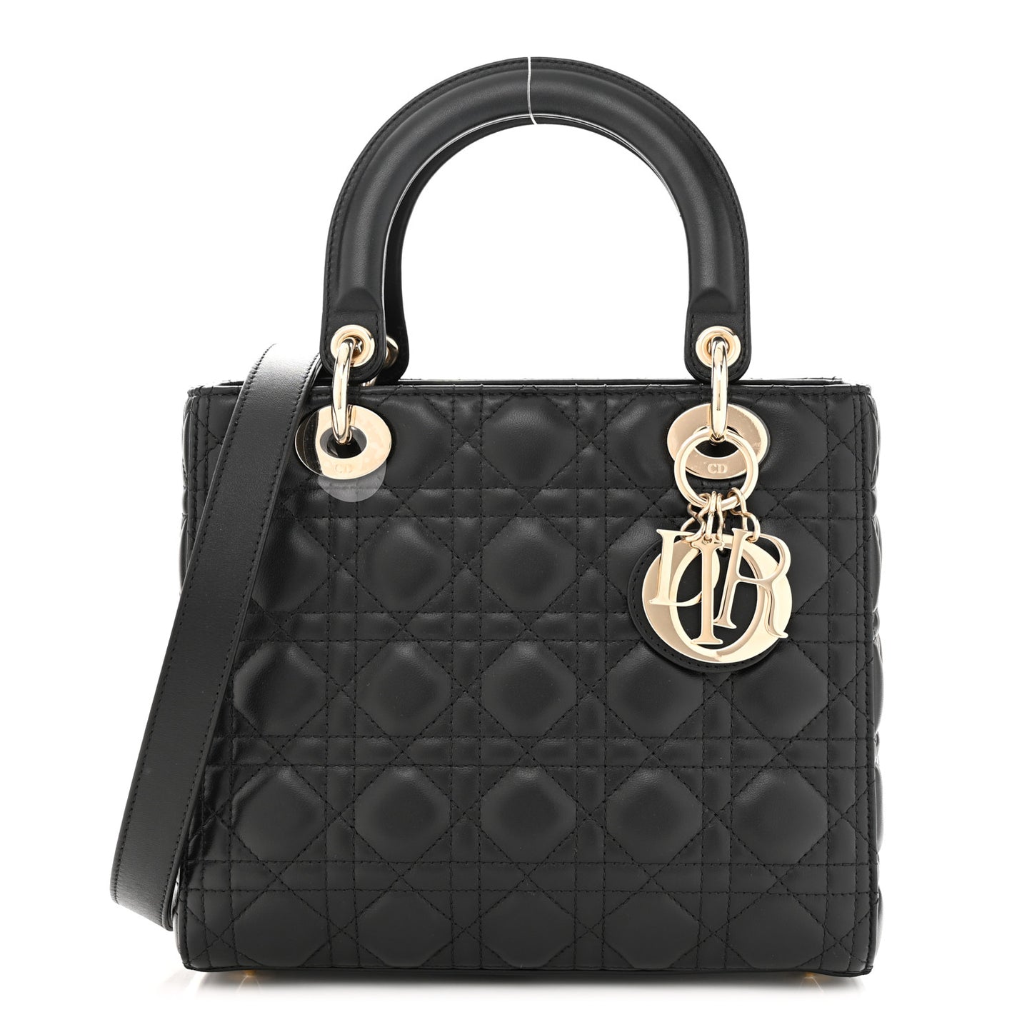 Lambskin Cannage Medium Lady Dior Black