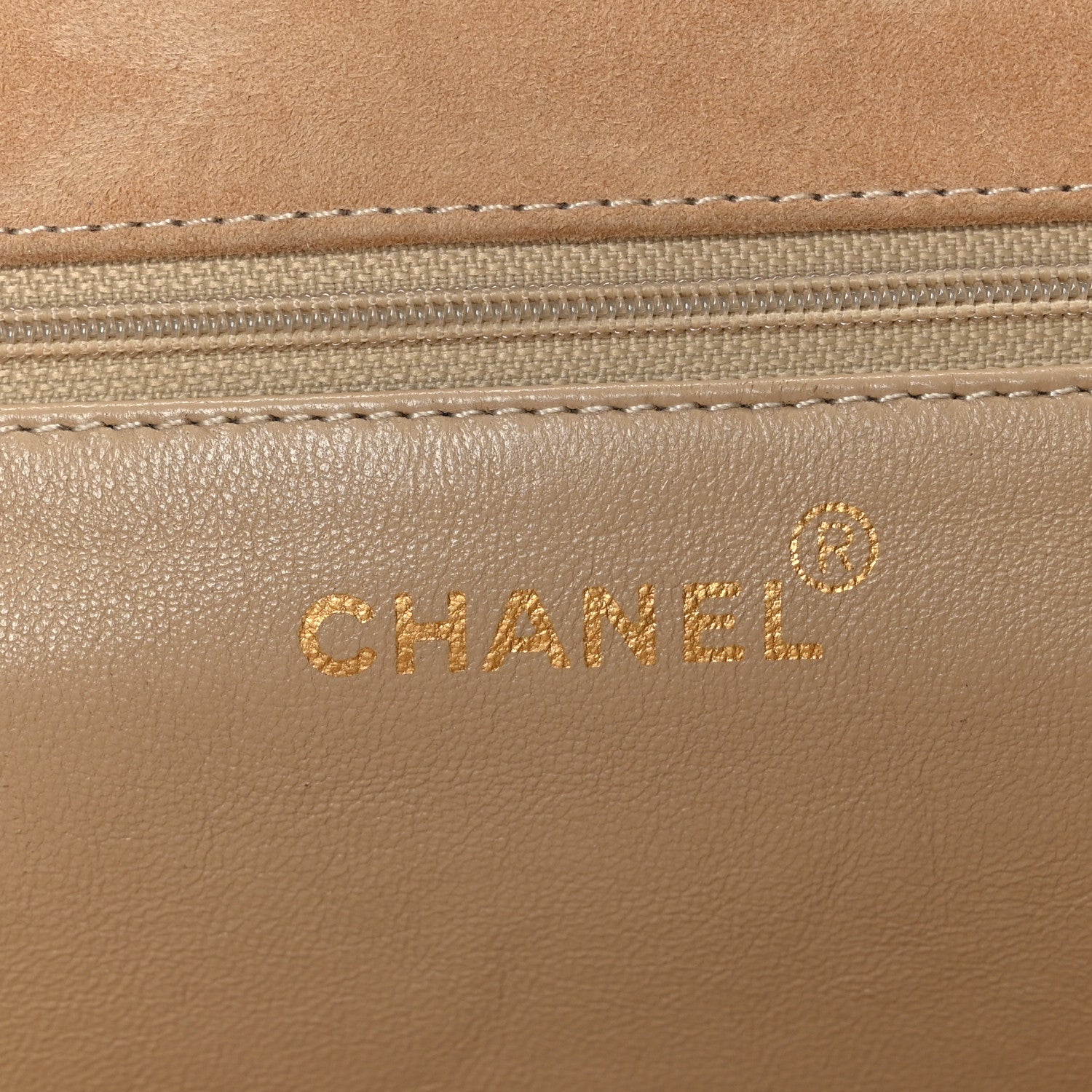 Chanel Suede Quilted CC Timeless Shopping Tote Beige 6 of 12