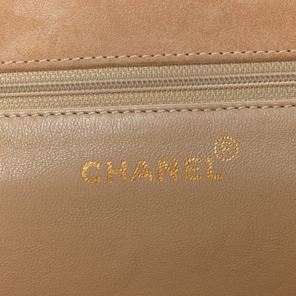 Chanel Suede Quilted CC Timeless Shopping Tote Beige 6 of 12