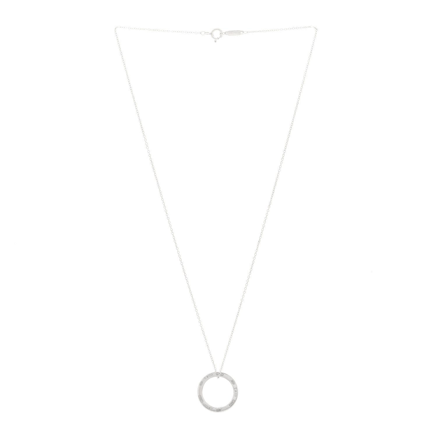 Tiffany Sterling Silver 1837 Circle Pendant Necklace 2 of 4