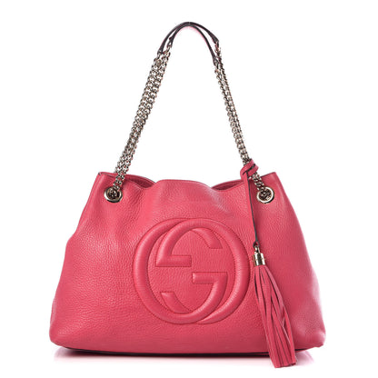 Gucci Pebbled Calfskin Medium Soho Chain Shoulder Bag Pink 1 of 18