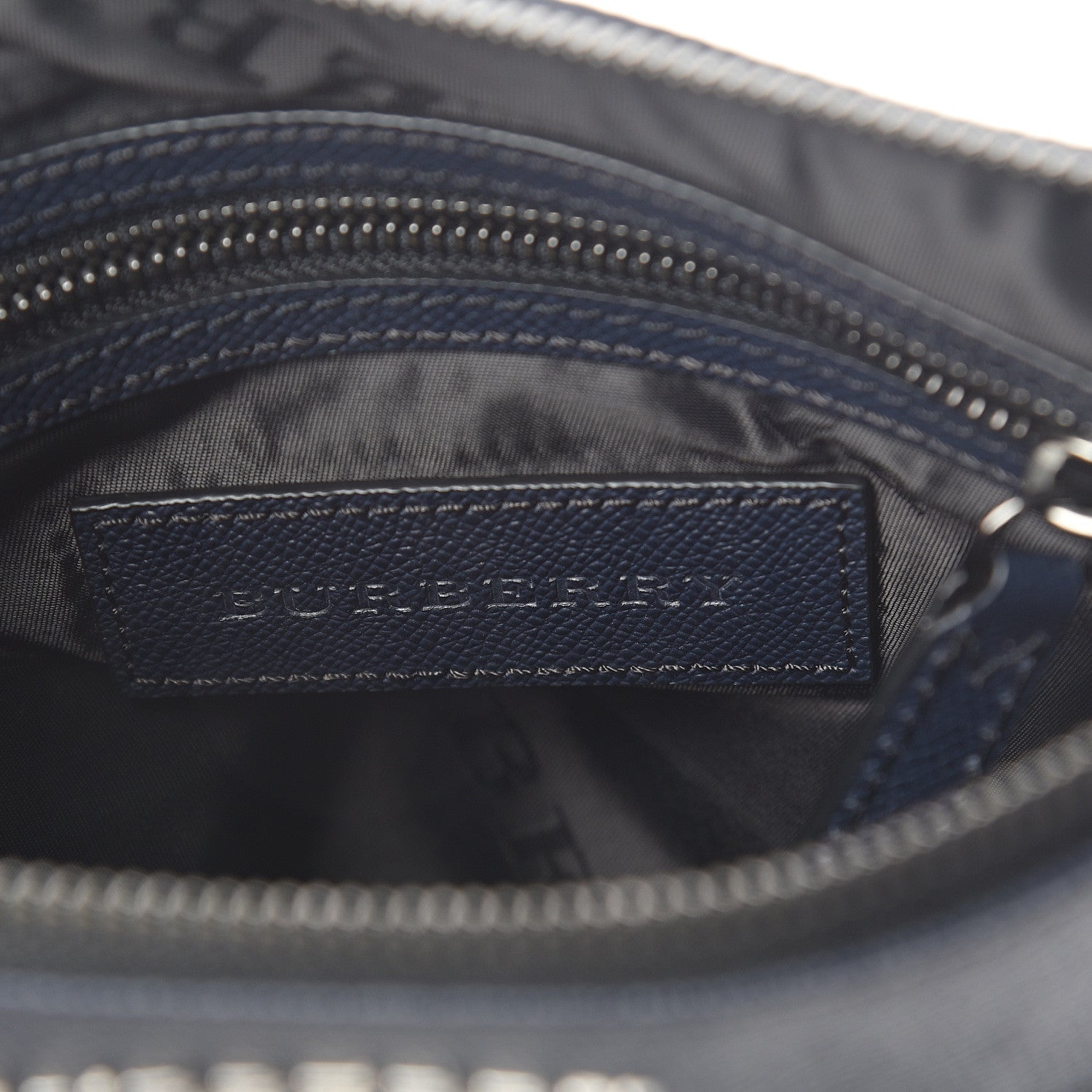 Burberry Grainy Calfskin Nylon Crossbody Bag Navy 5 of 8