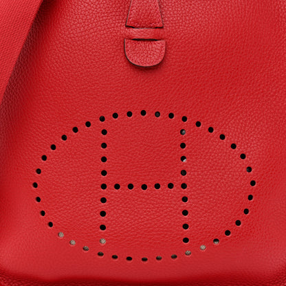 Hermes Taurillon Clemence Evelyne III PM Rouge Casaque 8 of 11