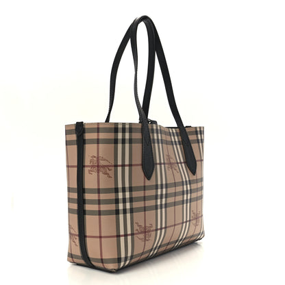 Burberry Grainy Calfskin Haymarket Check Medium Reversible Tote Black 5 of 20