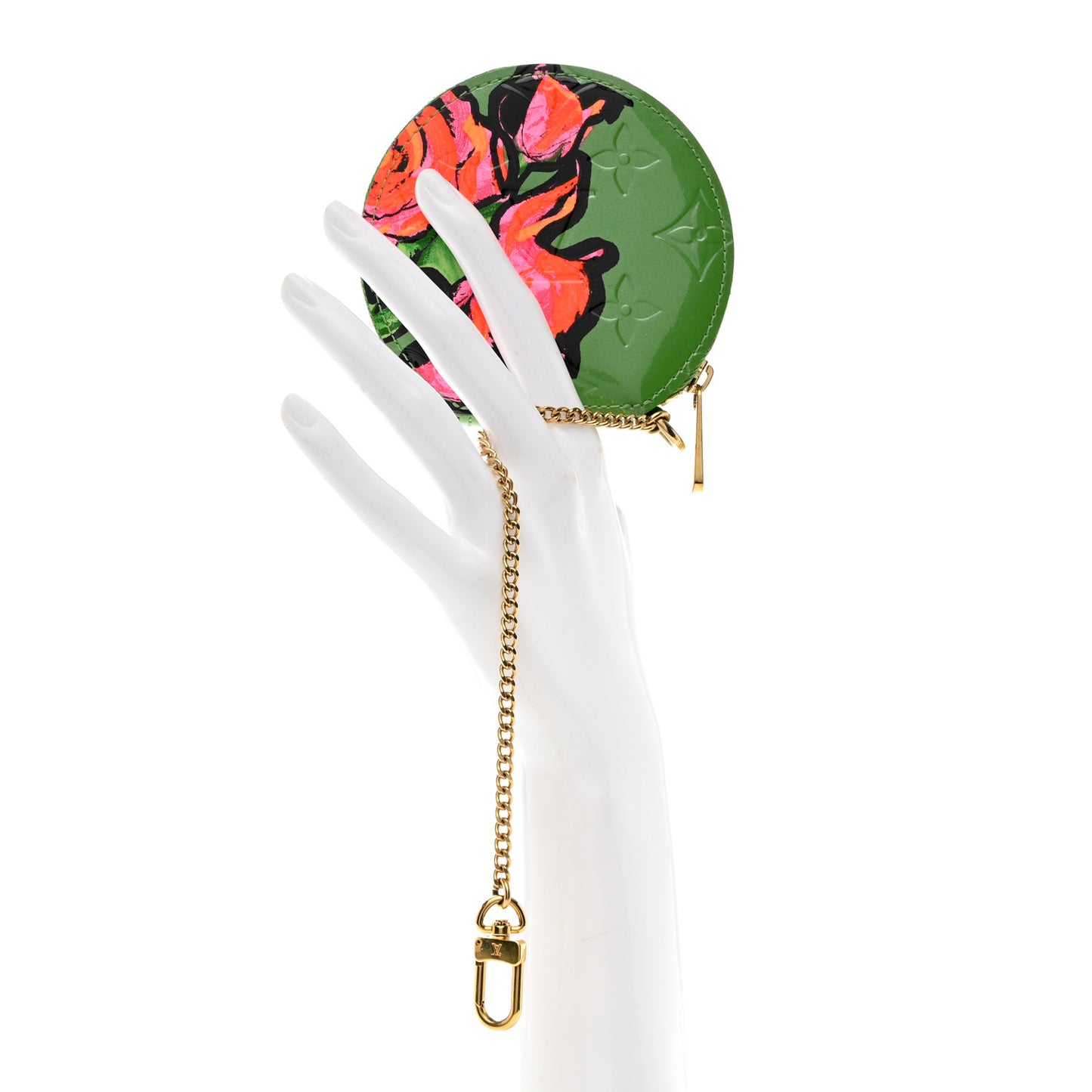 Vernis Roses Chapeau Coin Purse Vert Tonic