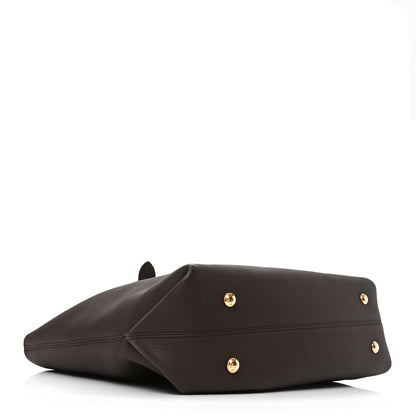Louis Vuitton Grained Calfskin Low Key Cabas MM Chocolate 4 of 10