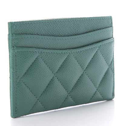 Chanel Caviar Quilted Card Holder Green 3 of 8