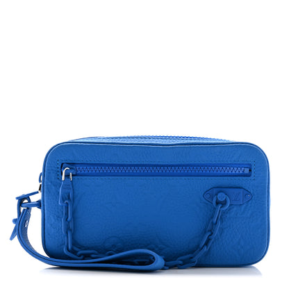 Louis Vuitton Taurillon Monogram Pochette Volga Blue 1 of 6
