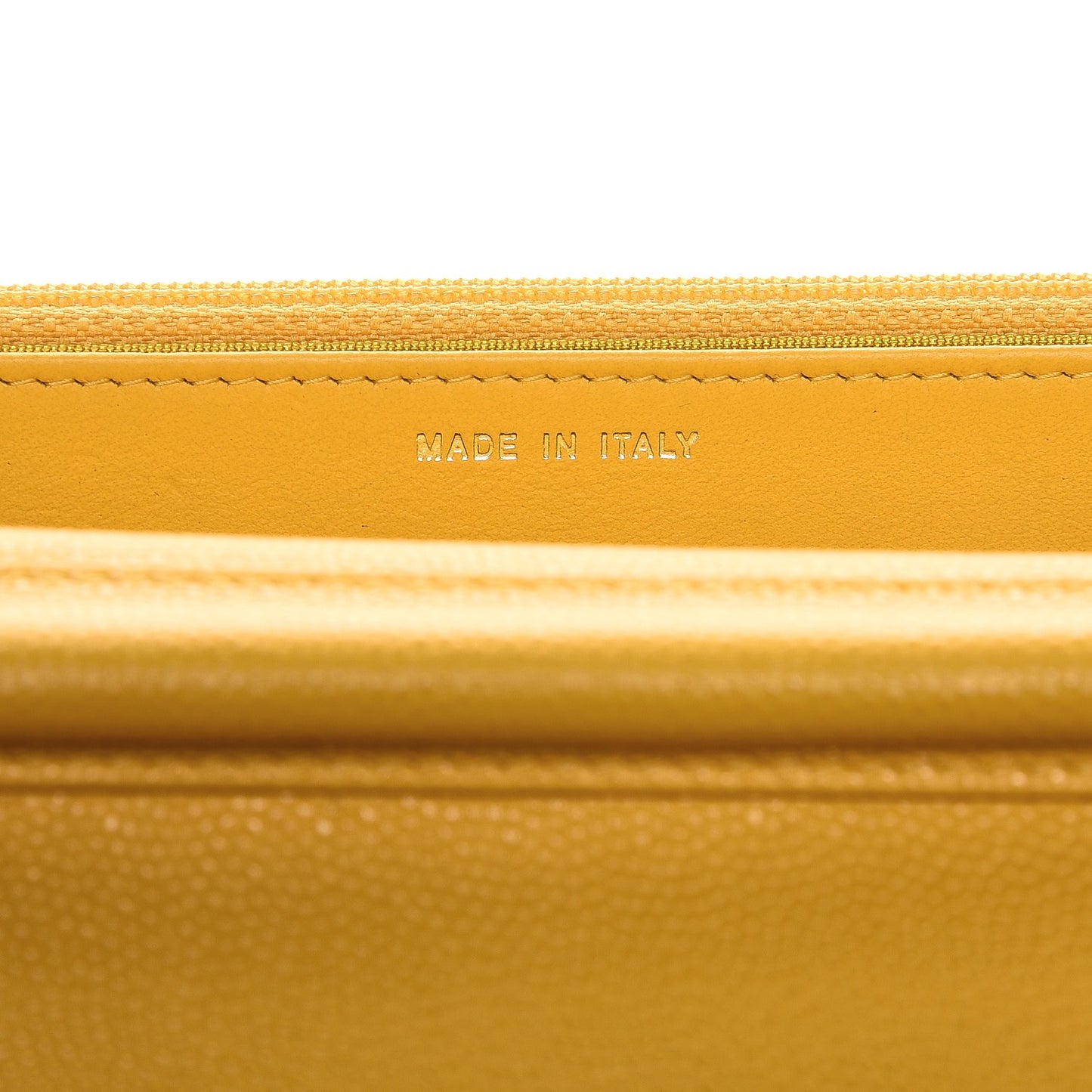 Caviar Chevron Quilted Wallet On Chain WOC Yellow