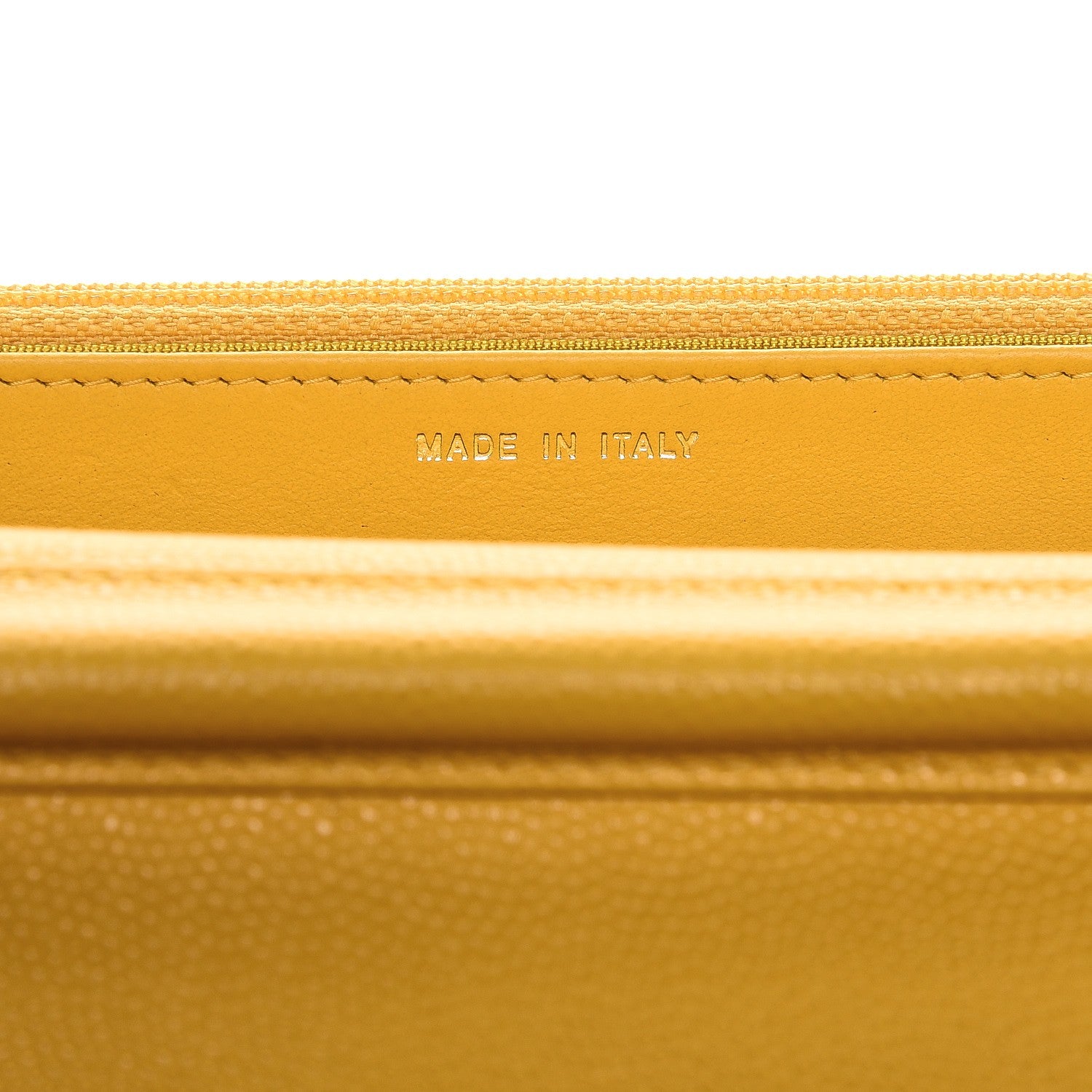 Chanel Caviar Chevron Quilted Wallet On Chain WOC Yellow 6 of 9