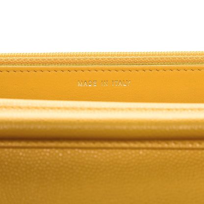 Chanel Caviar Chevron Quilted Wallet On Chain WOC Yellow 6 of 9