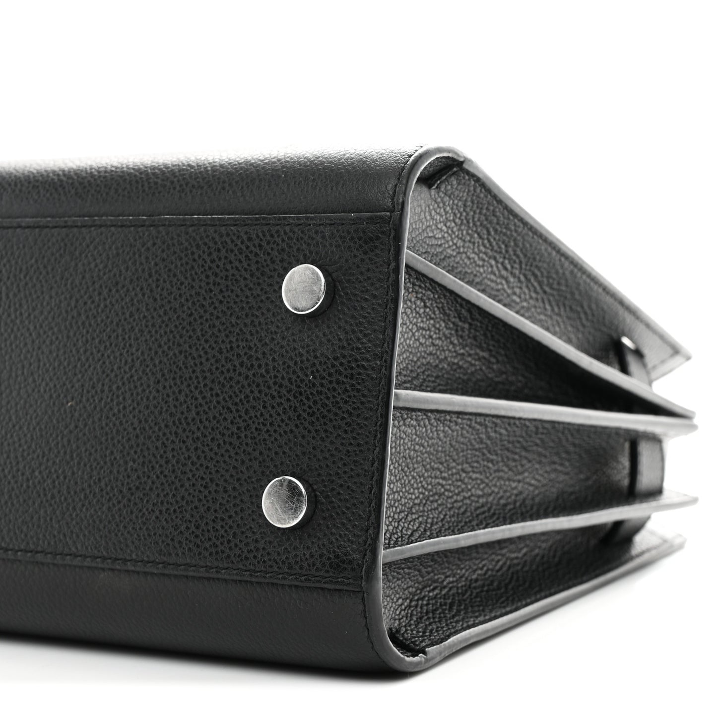 Grained Calfskin Baby Sac De Jour Black