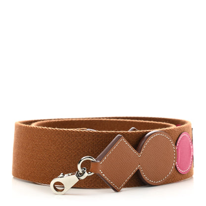 Hermes Toile Epsom Shoulder Strap Gold 1 of 5