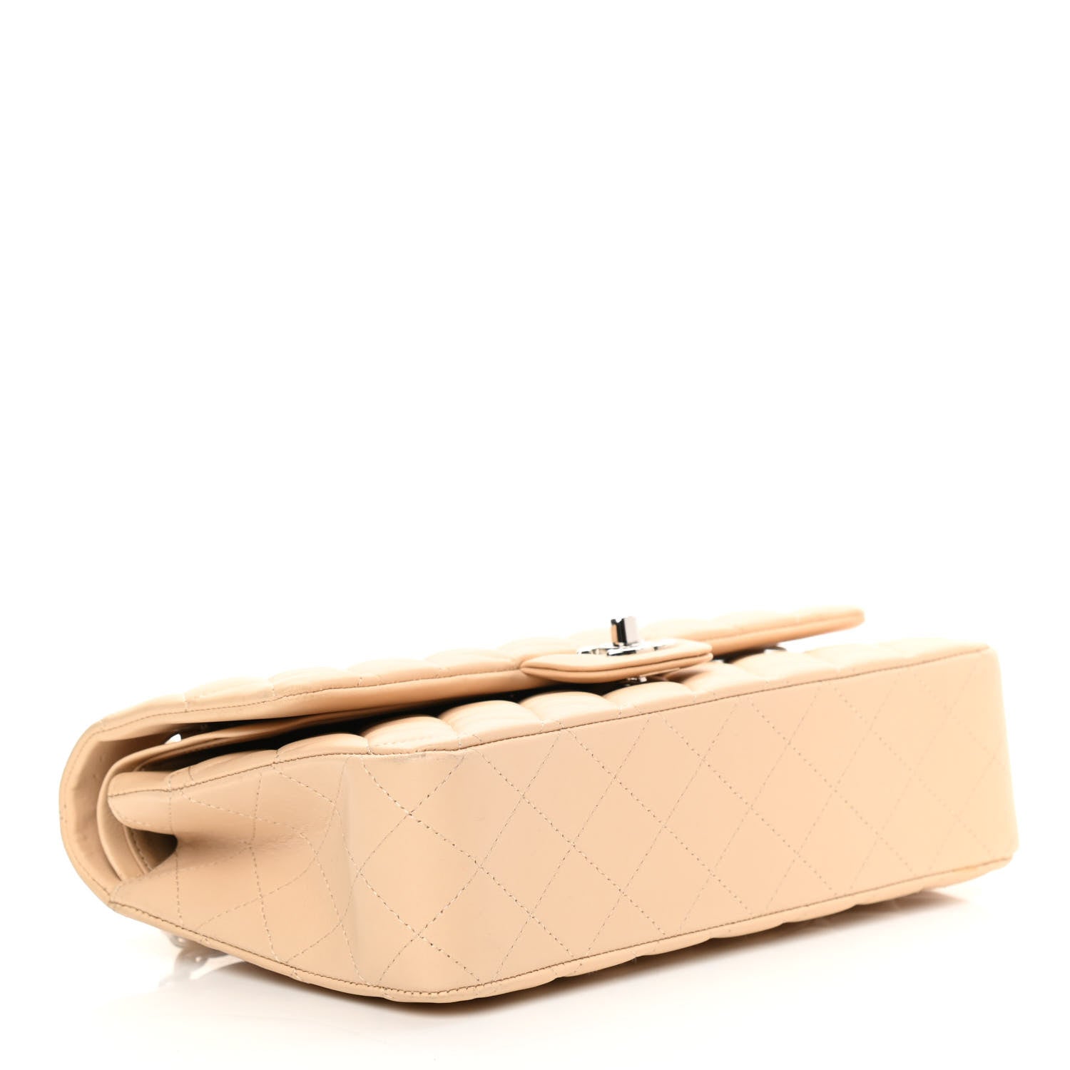Chanel Lambskin Quilted Medium Double Flap Beige 3 of 15