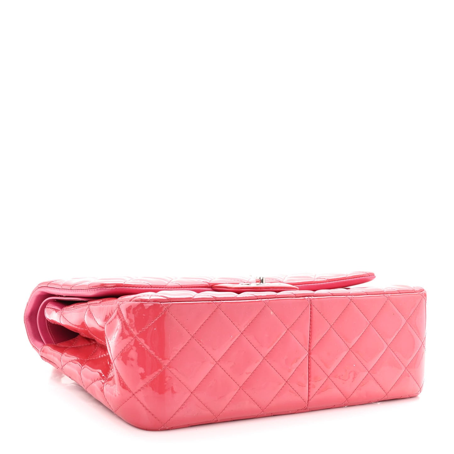 Patent Quilted Jumbo Double Flap Pink
