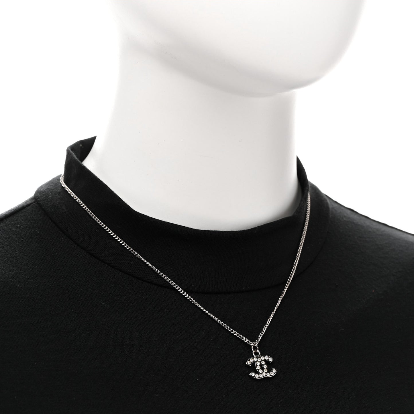 Crystal Timeless CC Necklace Silver