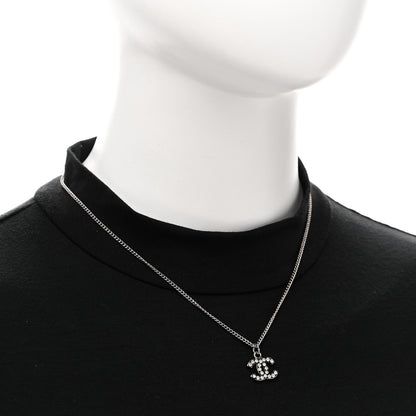 Chanel Crystal Timeless CC Necklace Silver 2 of 7