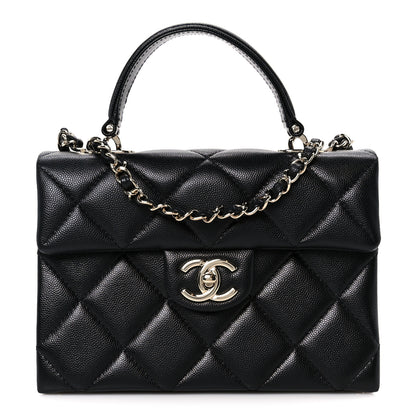 Chanel Caviar Quilted Mini Retro Twist Top Handle Flap Black 1 of 12