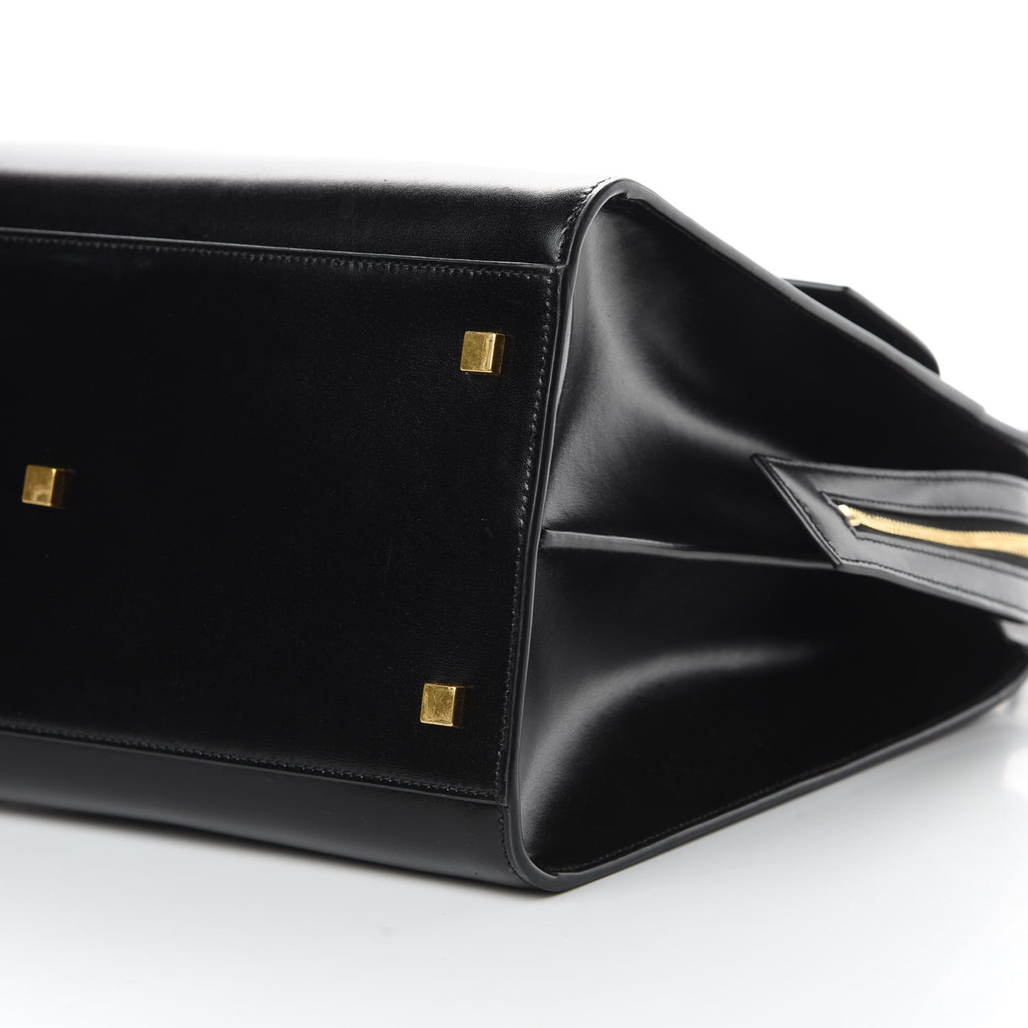 Shiny Calfskin Large Uptown Tote Black
