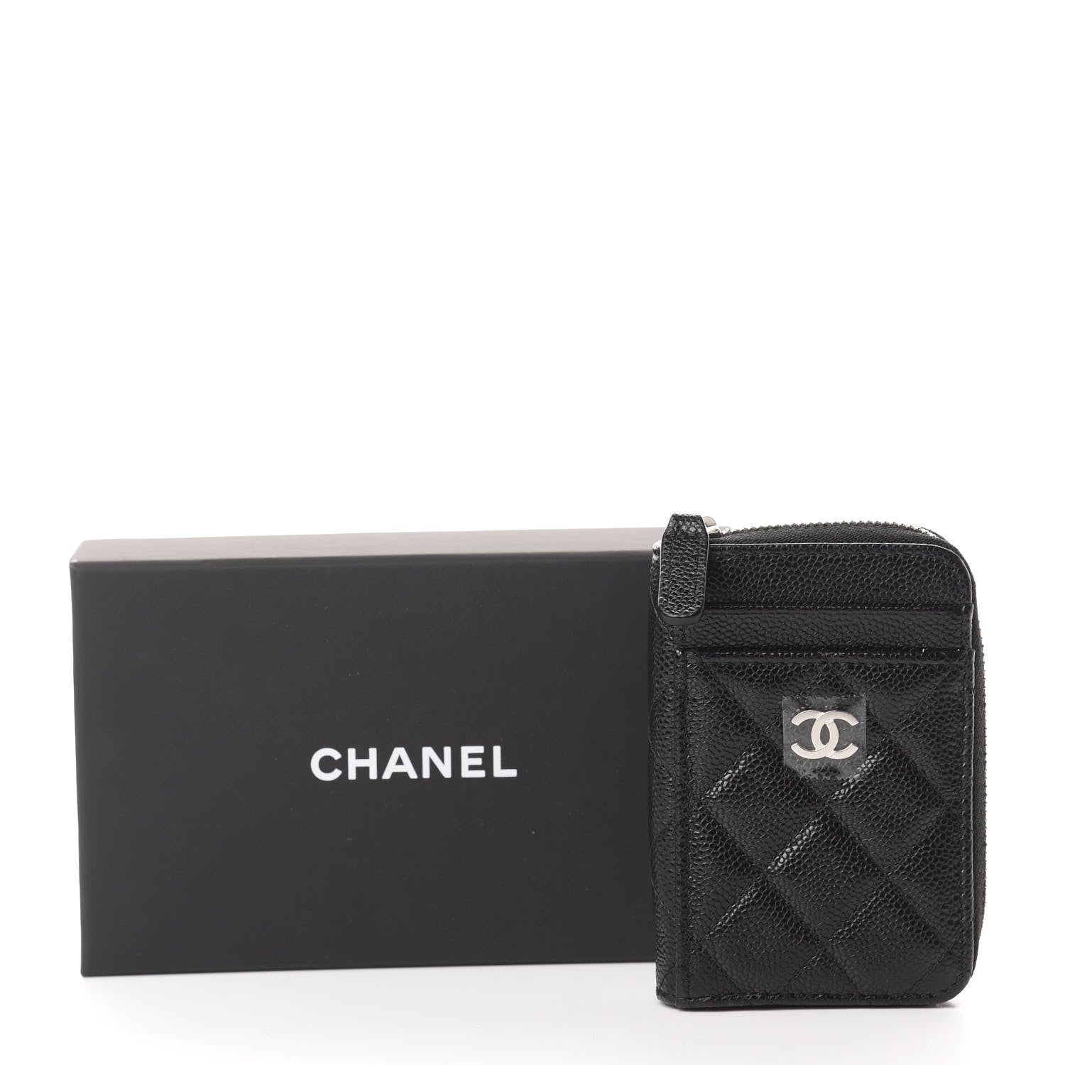 Chanel Caviar Quilted Zip Card Holder Black 8 of 8