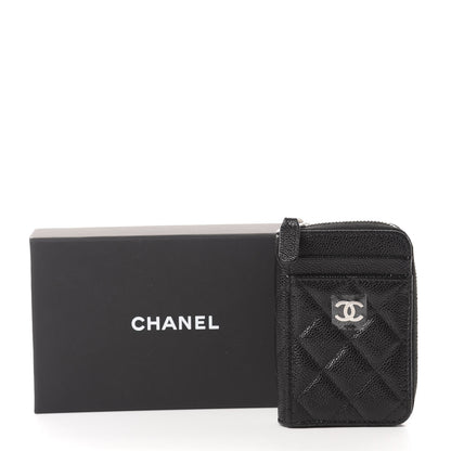 Chanel Caviar Quilted Zip Card Holder Black 8 of 8