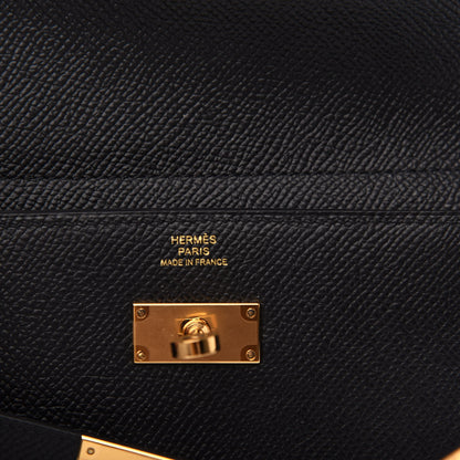 Hermes Epsom Medium Kelly Wallet Black 6 of 8