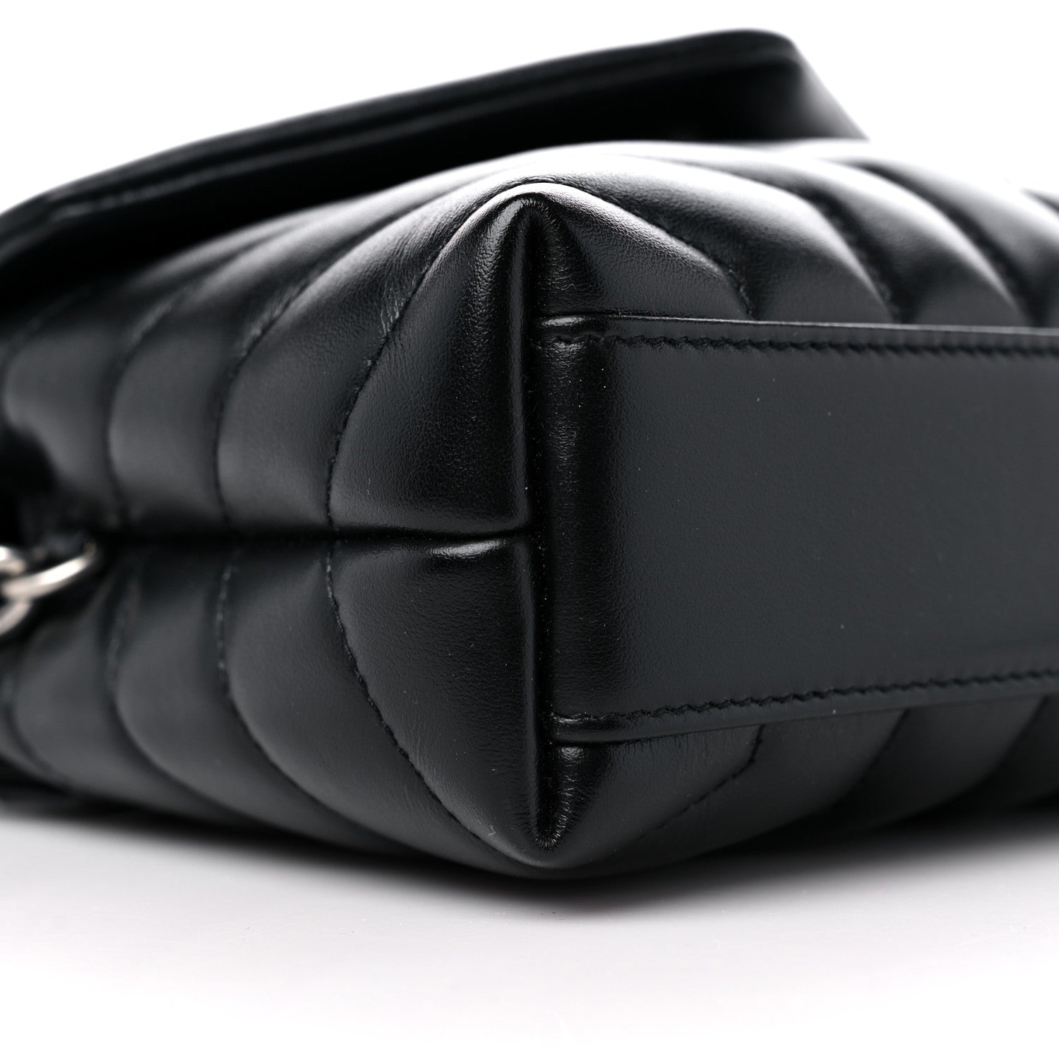 Saint Laurent Calfskin Y Quilted Monogram Toy Loulou Crossbody Bag Black 9 of 10