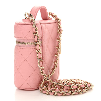 Chanel Caviar Quilted Small Handle With Care Vanity Case With Chain Pink 3 of 11
