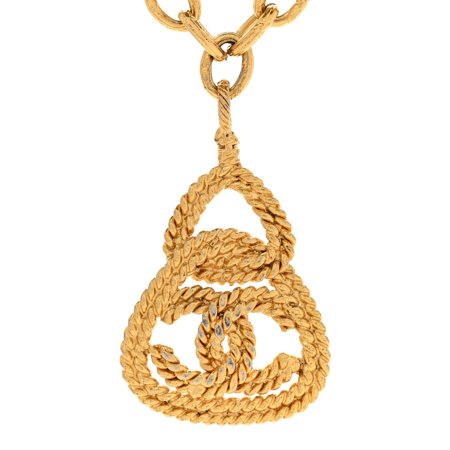 Chanel CC Chain Pendant Necklace Gold 4 of 7