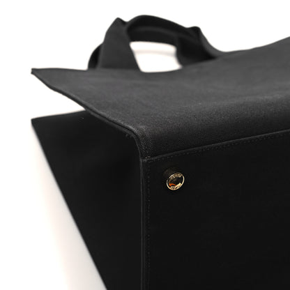 Fendi X VERSACE Cotton Canvas Cuoio Romano Fendace Logo Embroidered Signature Shopping Tote Black Gold 11 of 14
