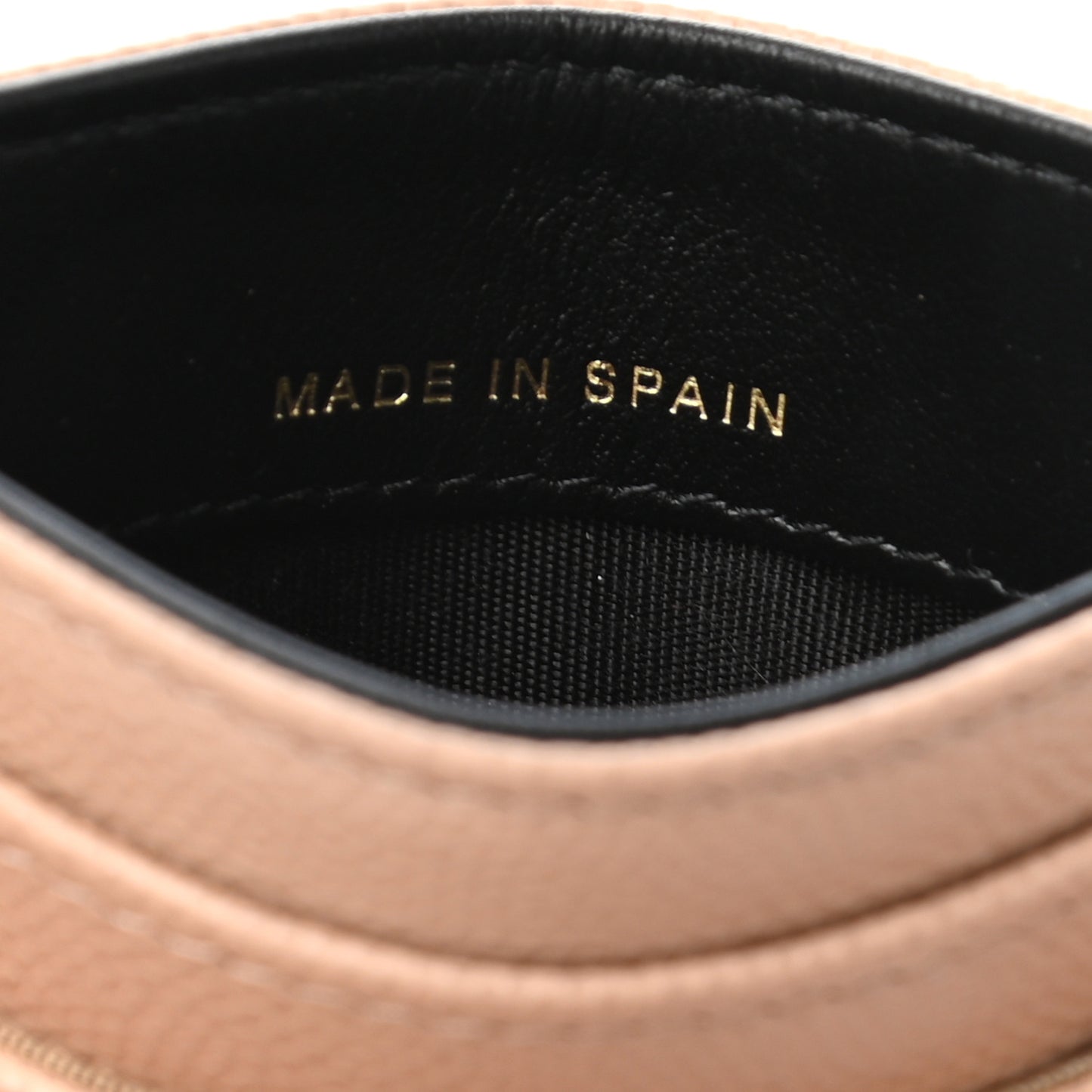 Caviar Quilted Filigree Card Holder Beige Black